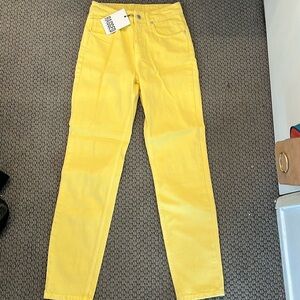 Yellow straight legged Ragged Priest Jeans